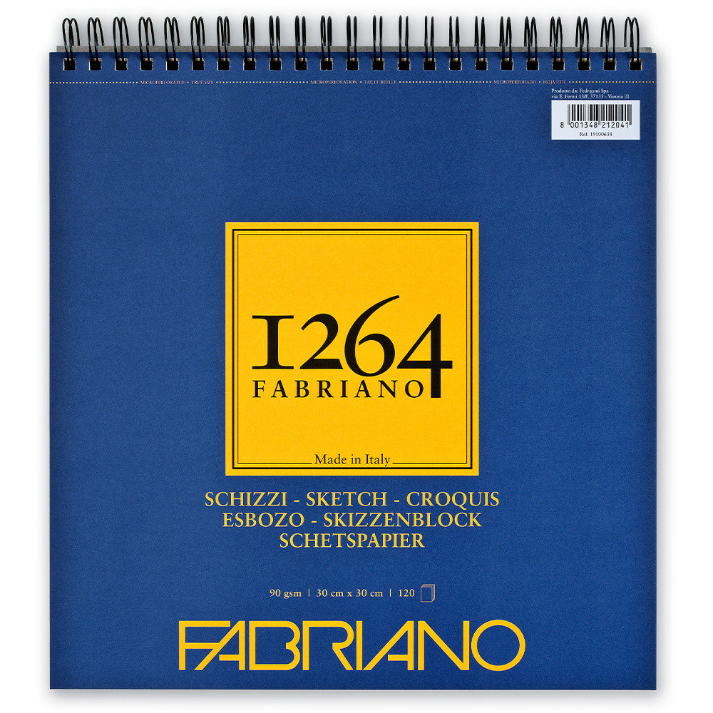 Bloco de Papel Fabriano 1264 Sketch 90g/m² 30x30cm 120 Folhas